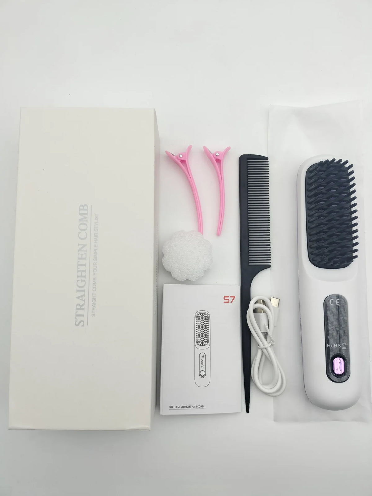 Portable Cordless Hair Straightener Brush